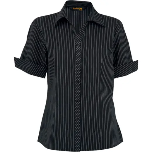 Ladies Quest Short Sleeve Blouse BlackWhite
